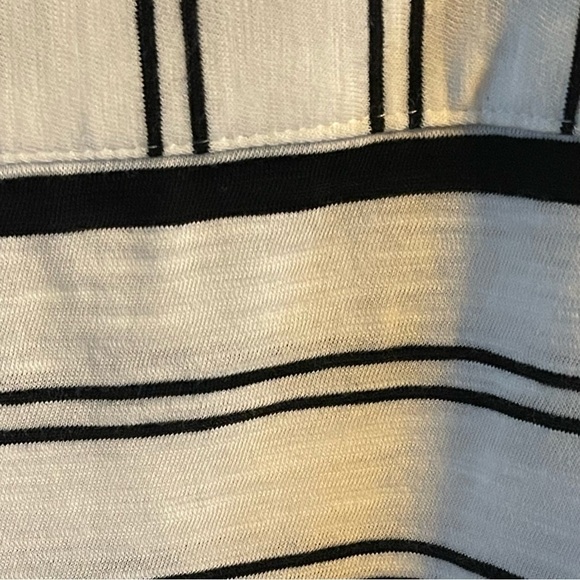 Vince Camuto Waterline Stripe Square Neck Top White Stripe XS 100% Cotton - Picture 5 of 9